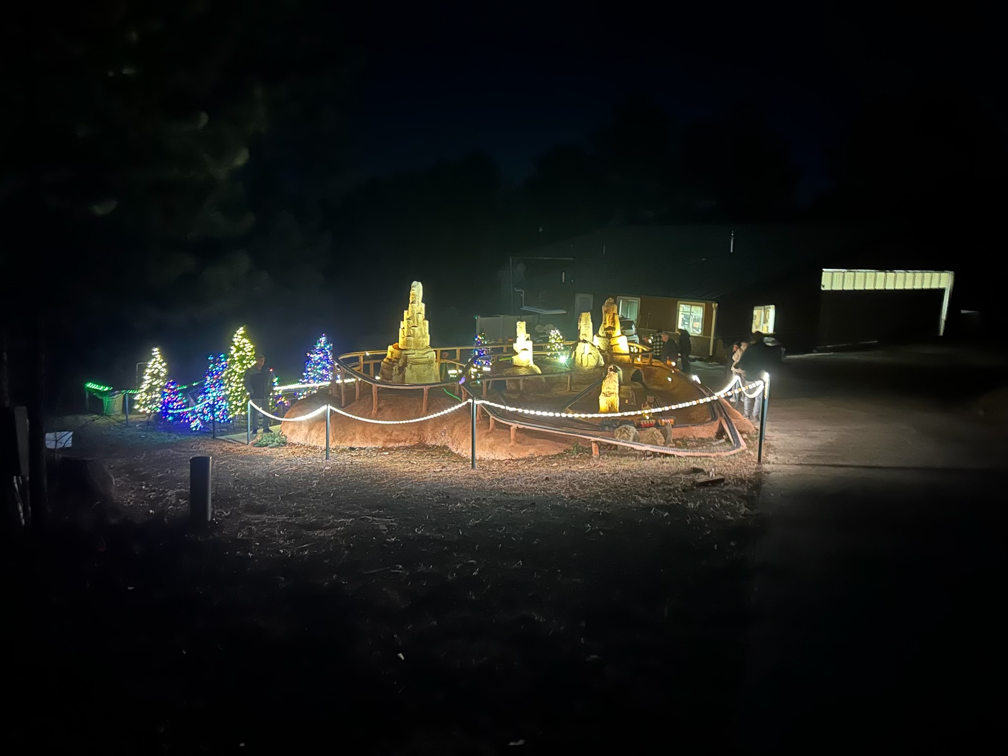 Christmas lights 2024 at Dwight's train on Mustang Drive.