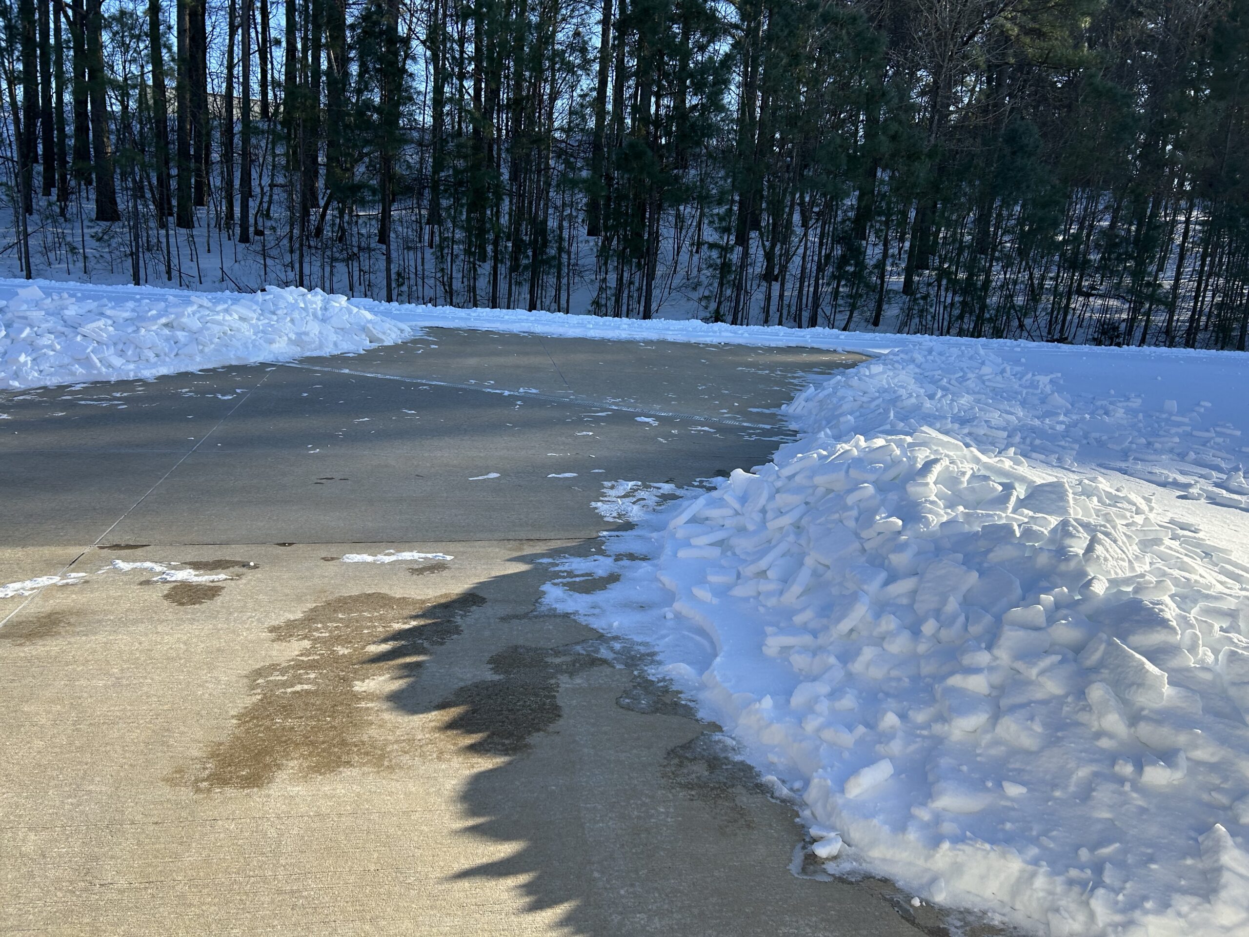 Cleared driveway after 10 inches of snow.