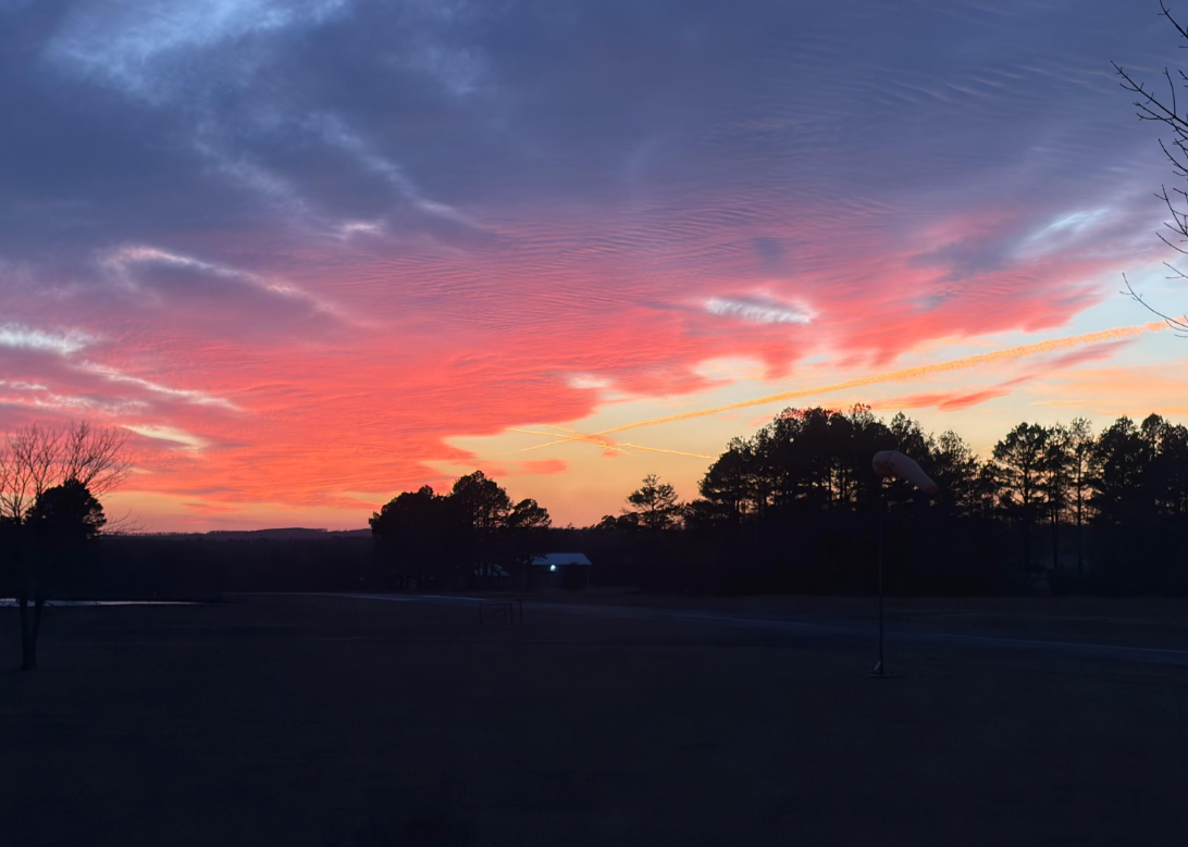 Beautiful blue, orange, and which sunset.